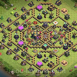 Municipio livello 14 Base + Link, Anti 2 stelle, Legend League - Miglior Disposizione villaggio per Farming COC 2023 TH14 - #39