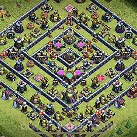 Base plan TH14 (design / layout) with Link, Hybrid, Anti Air / Electro Dragon for Farming, #4