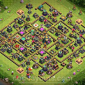 Base plan TH14 (design / layout) with Link, Anti Air / Electro Dragon for Farming 2024, #44