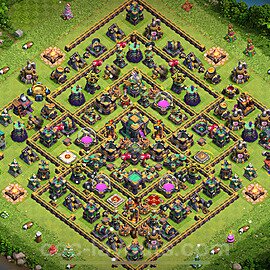 Base plan TH14 (design / layout) with Link, Hybrid, Anti Air / Electro Dragon for Farming 2021, #7