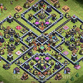Base plan TH14 (design / layout) with Link, Hybrid, Anti Air / Electro Dragon for Farming 2021, #9