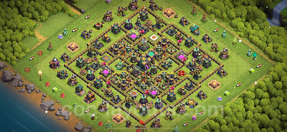 Base plan TH14 (design / layout) with Link, Hybrid, Legend League for Farming, #14
