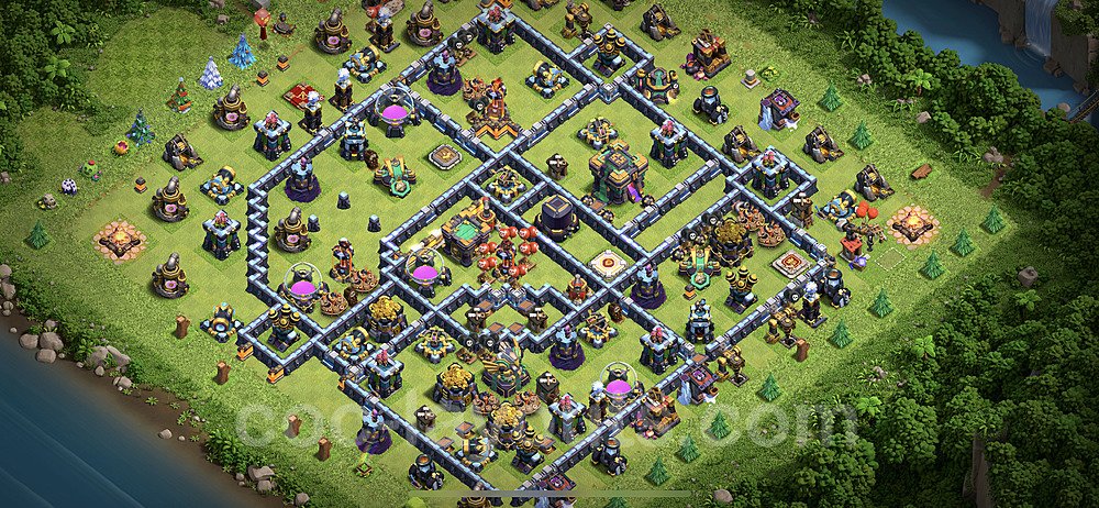 Base plan TH14 (design / layout) with Link, Hybrid, Anti Everything for Farming 2021, #20