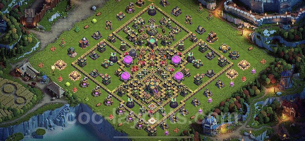 Base plan TH14 (design / layout) with Link, Anti Everything for Farming, #28