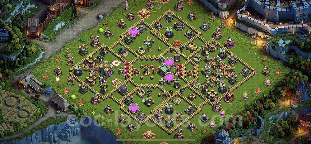 Base plan TH14 (design / layout) with Link, Anti Everything, Hybrid for Farming 2022, #32