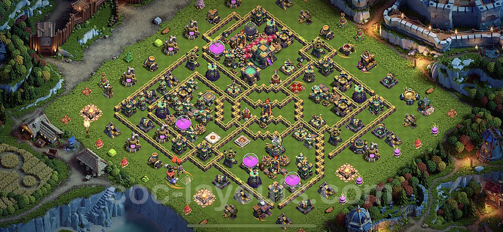 Base plan TH14 (design / layout) with Link, Anti 3 Stars, Hybrid for Farming 2022, #35