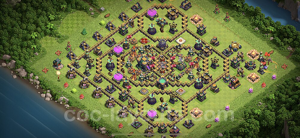 Base plan TH14 (design / layout) with Link, Anti 2 Stars, Legend League for Farming 2023, #39