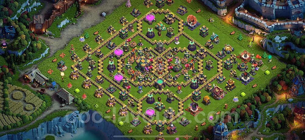 Ustawienie bazy do farma TH14 z linkiem, Anty 2 Gwiazdki, Legenda Ligi - Ratusz poziom 14 - COC 2025, #39