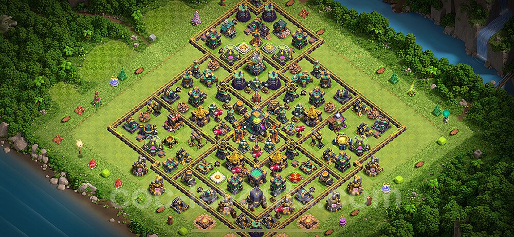 Diseño de aldea para farming - Copiar, Anti 3 Estrellas Ayuntamiento 14 al Maximo - Full COC TH14 Perfecta Distribucion 2024 + Enlace - #45