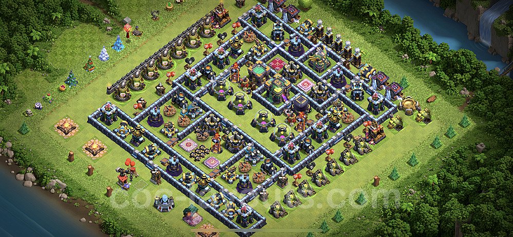 Base plan TH14 (design / layout) with Link, Hybrid, Anti Everything for Farming 2021, #5