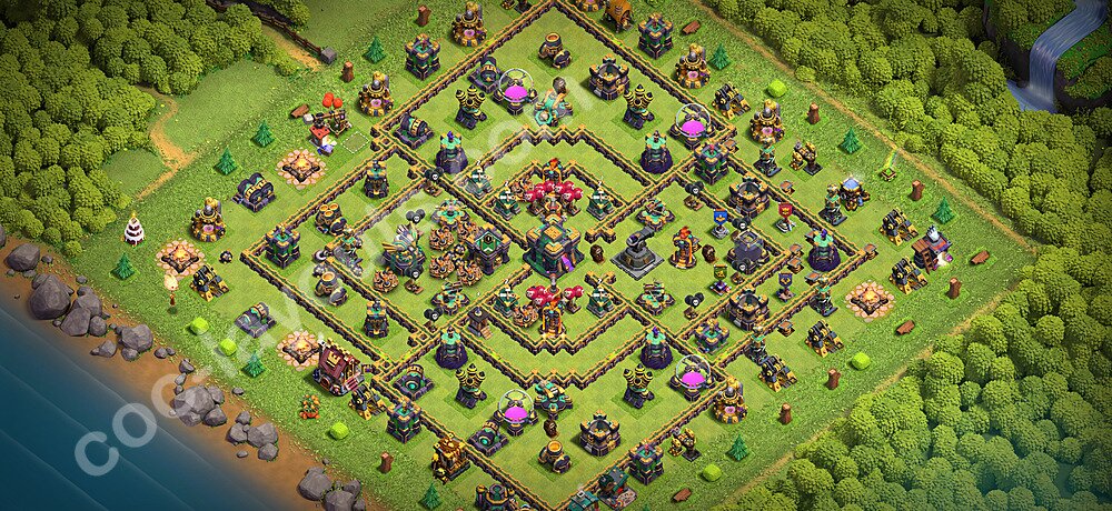 Maxato Municipio livello 14 Base + Link, Anti 3 stelle - Miglior Disposizione villaggio per Farming COC 2026 TH14 - #54