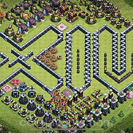 TH14 Funny Troll Base Plan with Link, Copy Town Hall 14 Art Design, #2