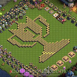 TH14 Funny Troll Base Plan with Link, Copy Town Hall 14 Art Design 2022, #24