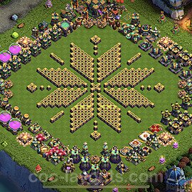 TH14 Funny Troll Base Plan with Link, Copy Town Hall 14 Art Design 2022, #27