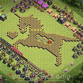 Die Troll Funny Base RH14 + Link 2023 - COC Rathaus Level 14 Art Base - #28