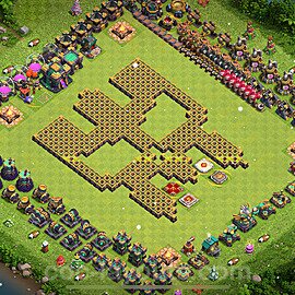 TH14 Funny Troll Base Plan with Link, Copy Town Hall 14 Art Design 2023, #35