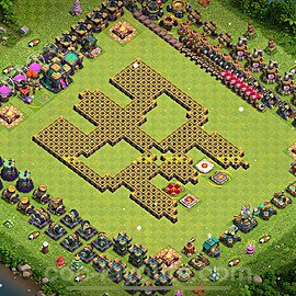 Die Troll Funny Base RH14 + Link 2023 - COC Rathaus Level 14 Art Base - #35