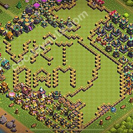 TH14 Funny Troll Base Plan with Link, Copy Town Hall 14 Art Design 2026, #37