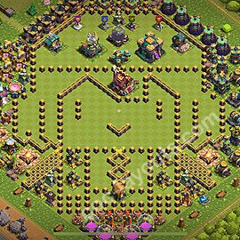 TH14 Funny Troll Base Plan with Link, Copy Town Hall 14 Art Design 2026, #38