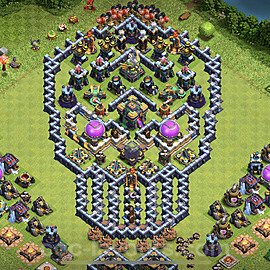 TH14 Funny Troll Base Plan with Link, Copy Town Hall 14 Art Design 2021, #9
