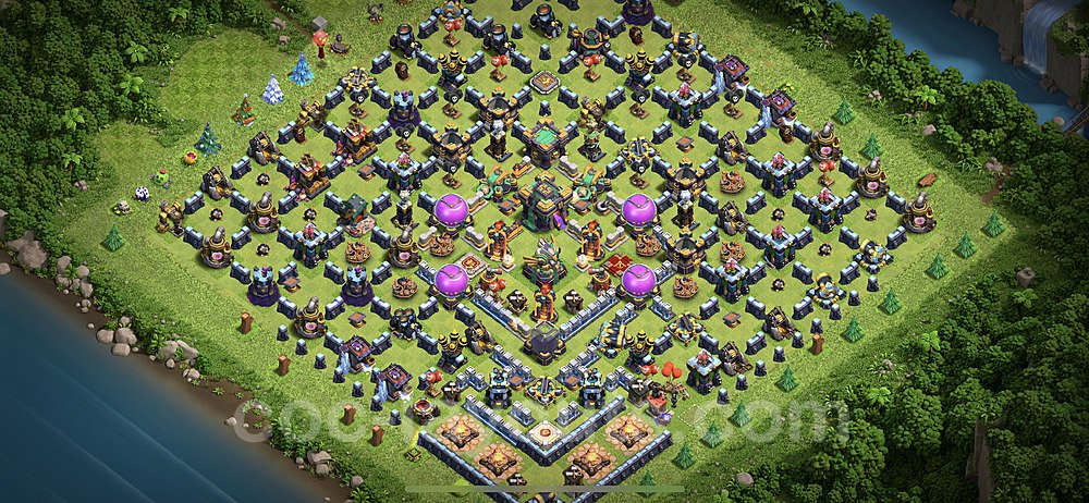 TH14 Funny Troll Base Plan with Link, Copy Town Hall 14 Art Design 2021, #10