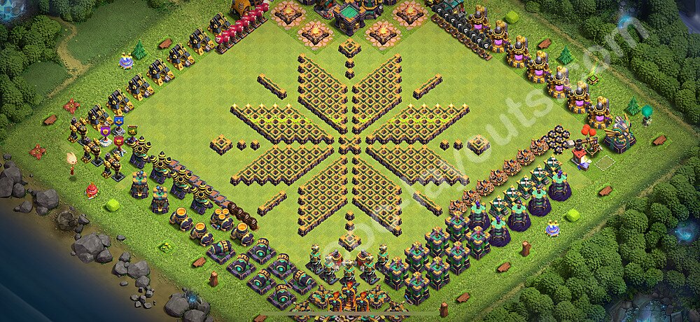 Troll Funny Diseño de aldea Ayuntamiento 14 Copiar - COC TH14 Perfecta Art Distribucion 2025 + Enlace - #27