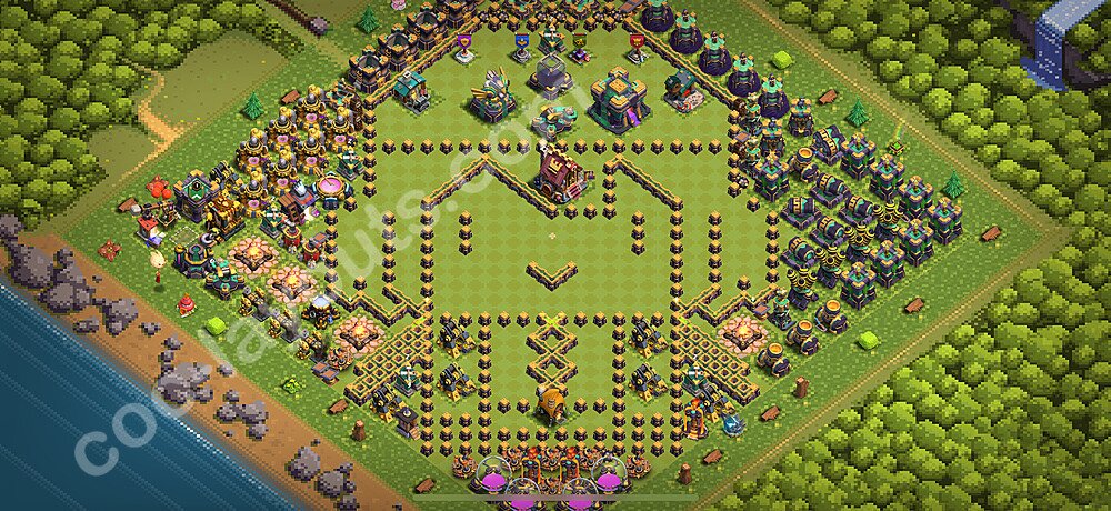 Municipio livello 14 Troll Funny Base + Link - Miglior Art Disposizione Villaggio COC 2026 TH14 - #38