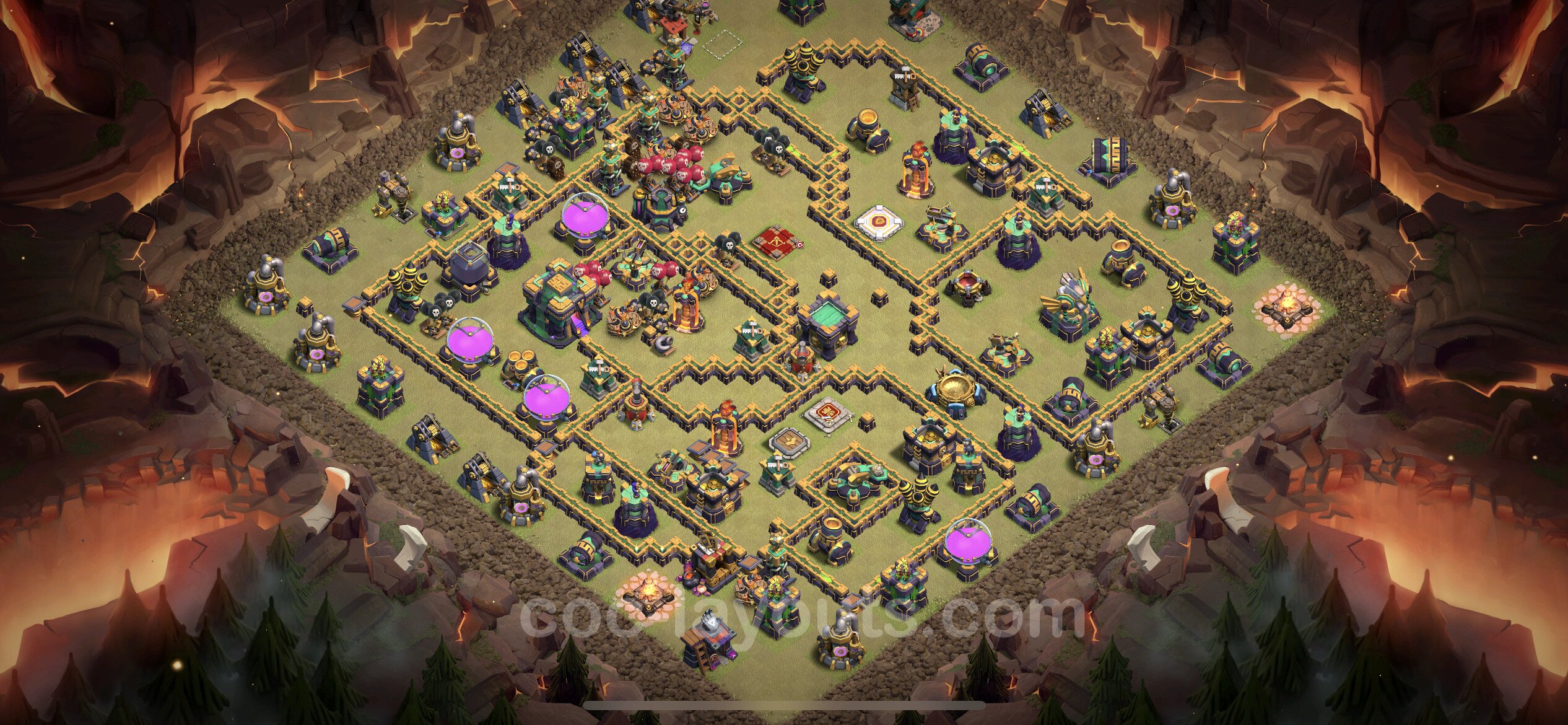 Best Anti 3 Stars War Base TH14 with Link, Anti Everything - Town Hall Leve...