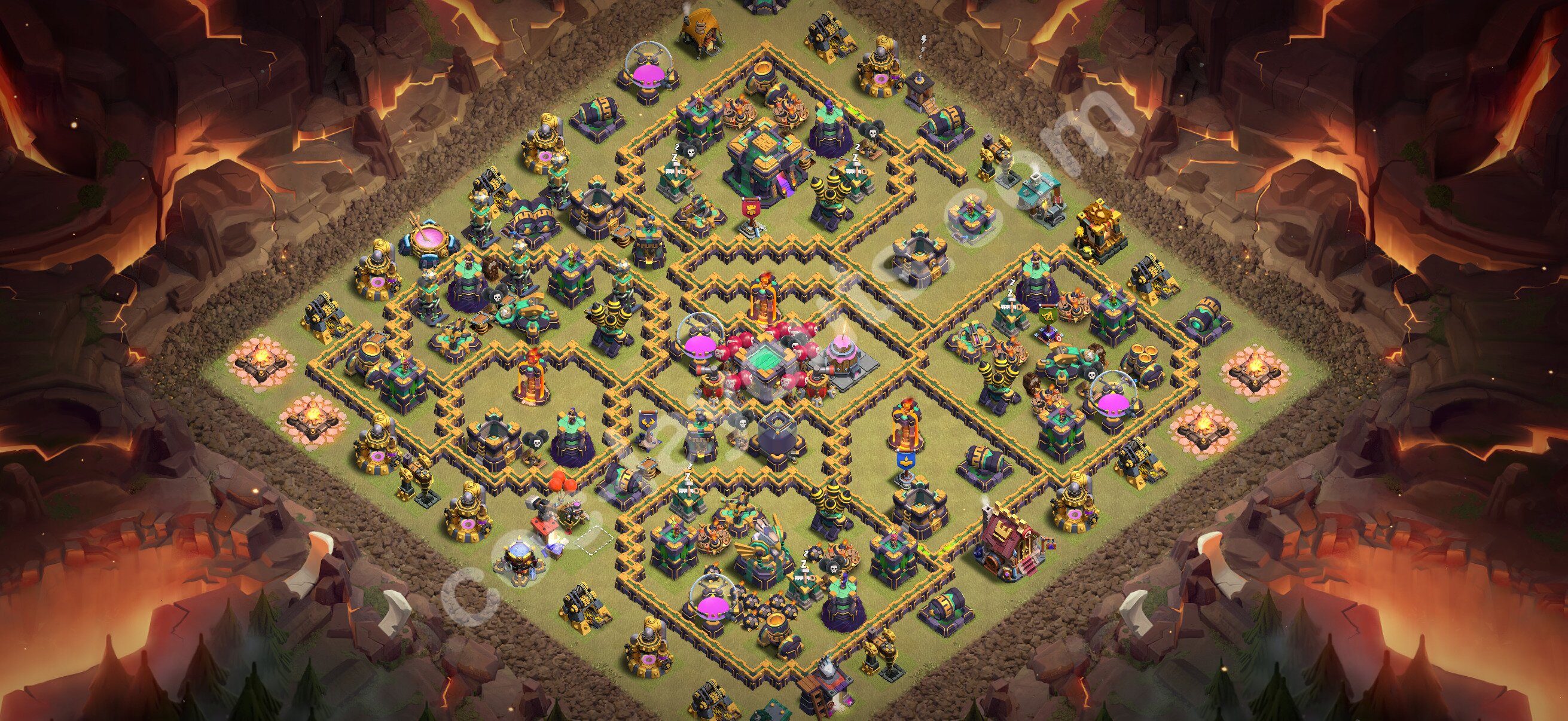 TH14 War Base #252 – TH14 layout preview