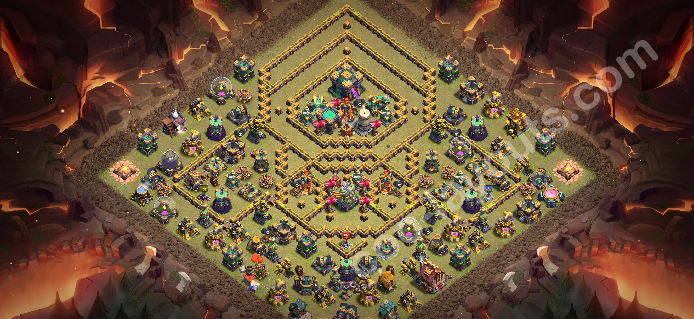 TH14 War Base #255 – TH14 layout preview