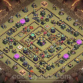 Die Anti 2 Sterne Clan War Base RH14 + Link, Hybrid 2023 - COC Rathaus Level 14 Kriegsbase (CK / CW) - #102