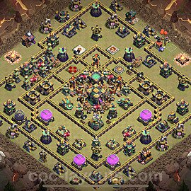 TH14 Anti 2 Stars CWL War Base Plan with Link, Legend League, Copy Town Hall 14 Design 2023, #112