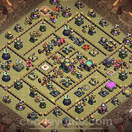 TH14 Anti 3 Stars CWL War Base Plan with Link, Anti Everything, Copy Town Hall 14 Design 2023, #147