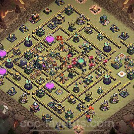 Top Anti 3 Etoiles Base de Guerre HDV 14 + Lien (Link), Anti Air / Electro Dragon 2023 gdc - Hôtel de Ville 14 Base Copier - #162