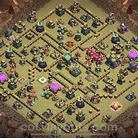 TH14 War Base Plan with Link, Copy Town Hall 14 CWL Design 2023, #165