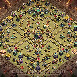 TH14 War Base Plan with Link, Copy Town Hall 14 CWL Design 2024, #197