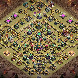 Diseño de aldea para Guerra Anti 2 Estrellas Ayuntamiento 14 Copiar, Liga de Leyenda - COC TH14 Perfecta Distribucion 2026 + Enlace - #200