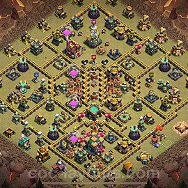 TH14 War Base Plan with Link, Anti Everything, Copy Town Hall 14 CWL Design 2025, #201