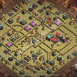 TH14 Anti 2 Stars CWL War Base Plan with Link, Anti Everything, Copy Town Hall 14 Design 2026, #219