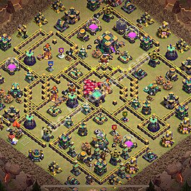 TH14 War Base Plan with Link, Anti 3 Stars, Copy Town Hall 14 CWL Design 2026, #222