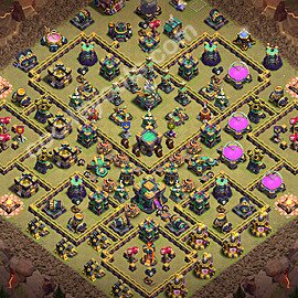 Diseño de aldea para Guerra Anti 3 Estrellas Ayuntamiento 14 Copiar, Anti Todo - COC TH14 Perfecta Distribucion 2026 + Enlace - #231