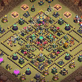 TH14 Anti 3 Stars CWL War Base Plan with Link, Copy Town Hall 14 Design 2026, #232