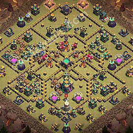 Municipio livello 14 Base di Guerra + Link, Anti Air / Electro Dragon - Anti 3 Stelle Disposizione Villaggio COC 2026 TH14 - #244