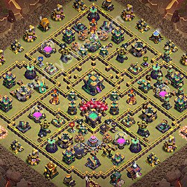 TH14 Anti 2 Stars CWL War Base Plan with Link, Hybrid, Copy Town Hall 14 Design 2026, #246
