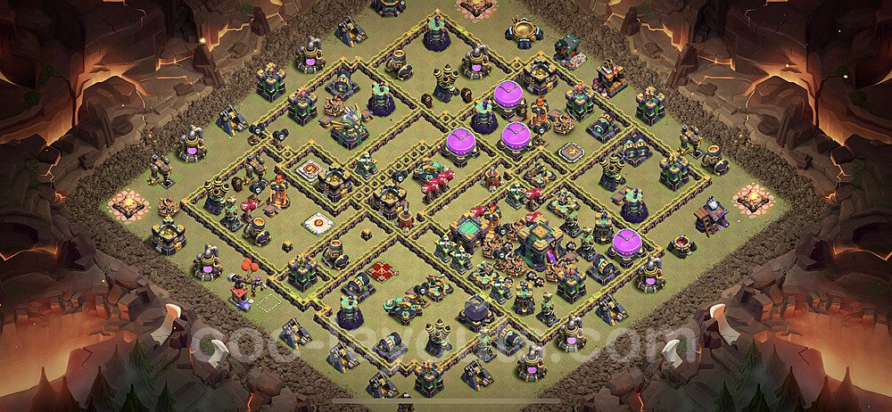 TH14 Max Levels CWL War Base Plan with Link, Copy Town Hall 14 Design 2023, #128