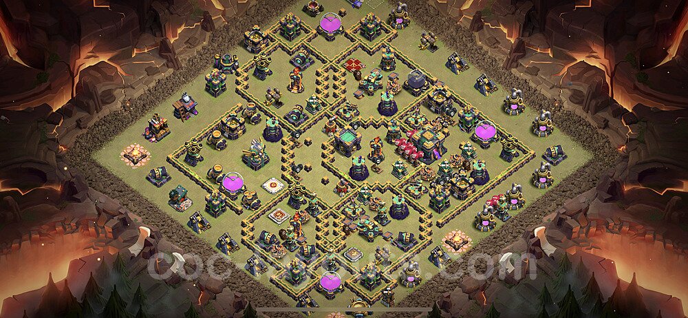 TH14 War Base Plan with Link, Copy Town Hall 14 CWL Design 2022, #153