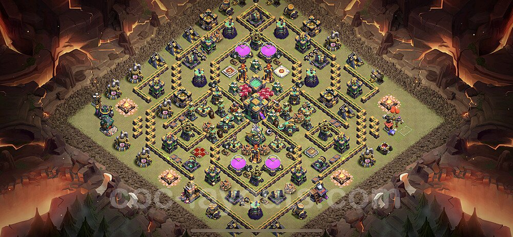 TH14 Anti 3 Stars CWL War Base Plan with Link, Anti Everything, Copy Town Hall 14 Design 2023, #168