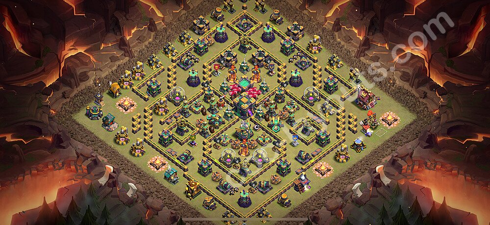 Ustawienie baza wojskowa TH14 z linkiem, Anty Wszystko - Ratusz poziom 14 - COC 2025 - #168