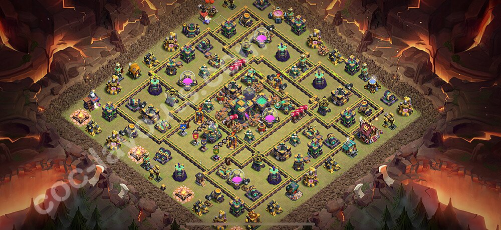 TH14 Anti 3 Stars CWL War Base Plan with Link, Anti Everything, Copy Town Hall 14 Design 2026, #212