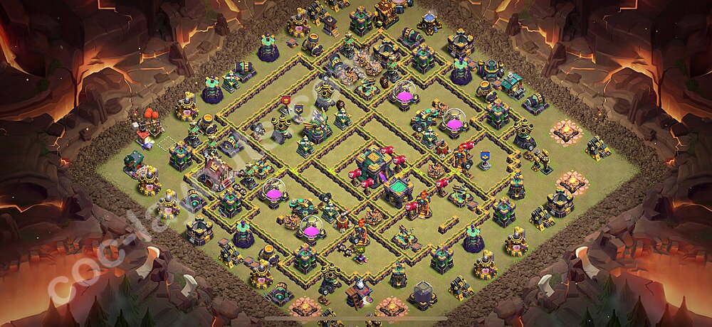Ustawienie baza wojskowa TH14 z linkiem, Anty Wszystko - Ratusz poziom 14 - COC 2026 - #216